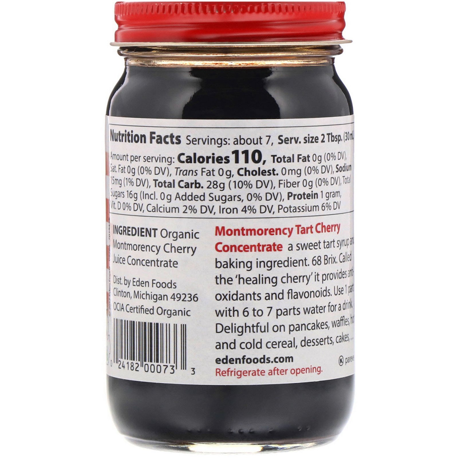Comprar Eden Foods, Suco Concentrado de Cereja Ácida Orgânica, 7,5 onças fluidas (222 mL) - Imagem 2