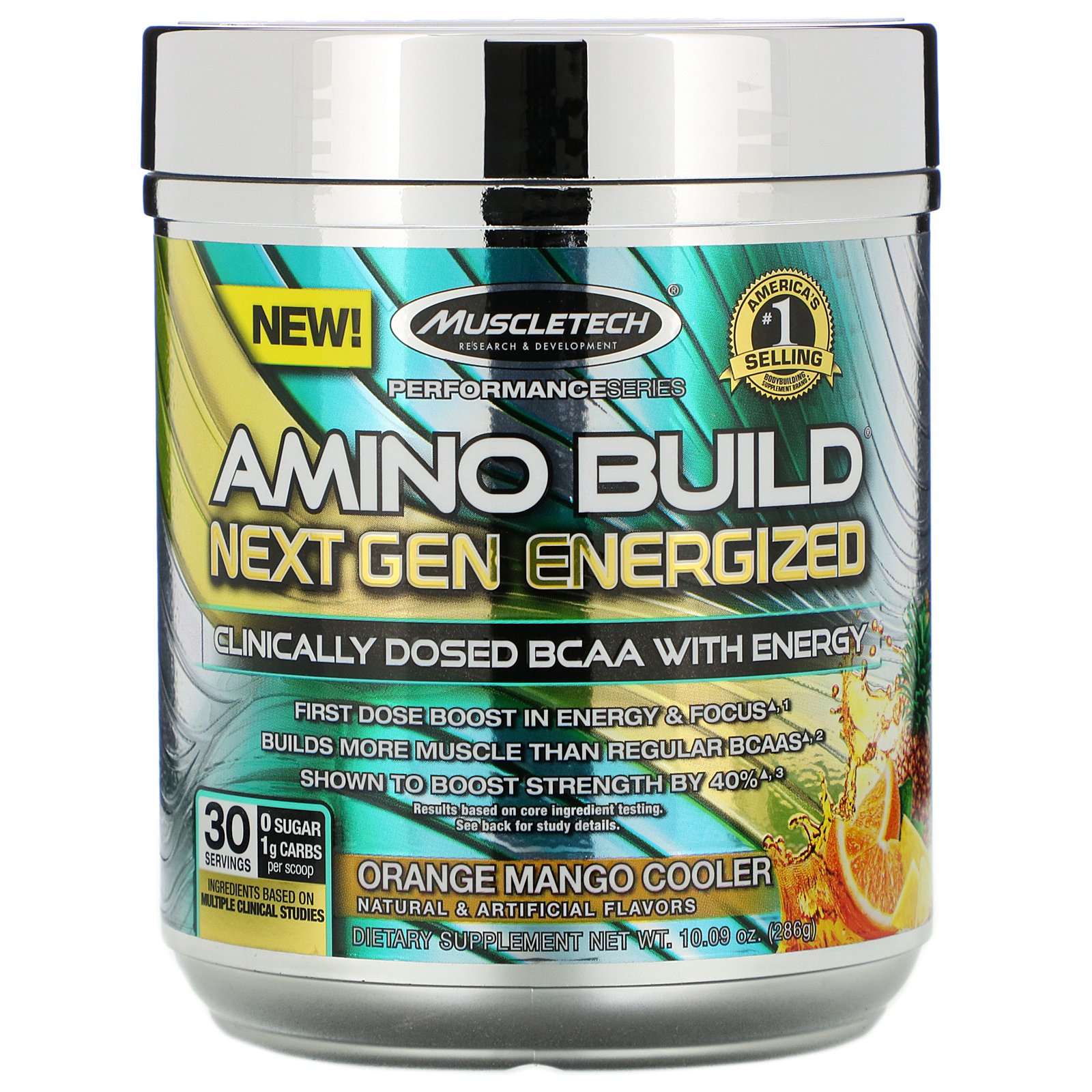 Comprar Muscletech, Amino Build Next Gen Energized, Orange Mango Cooler, 10.09 oz (286 g)