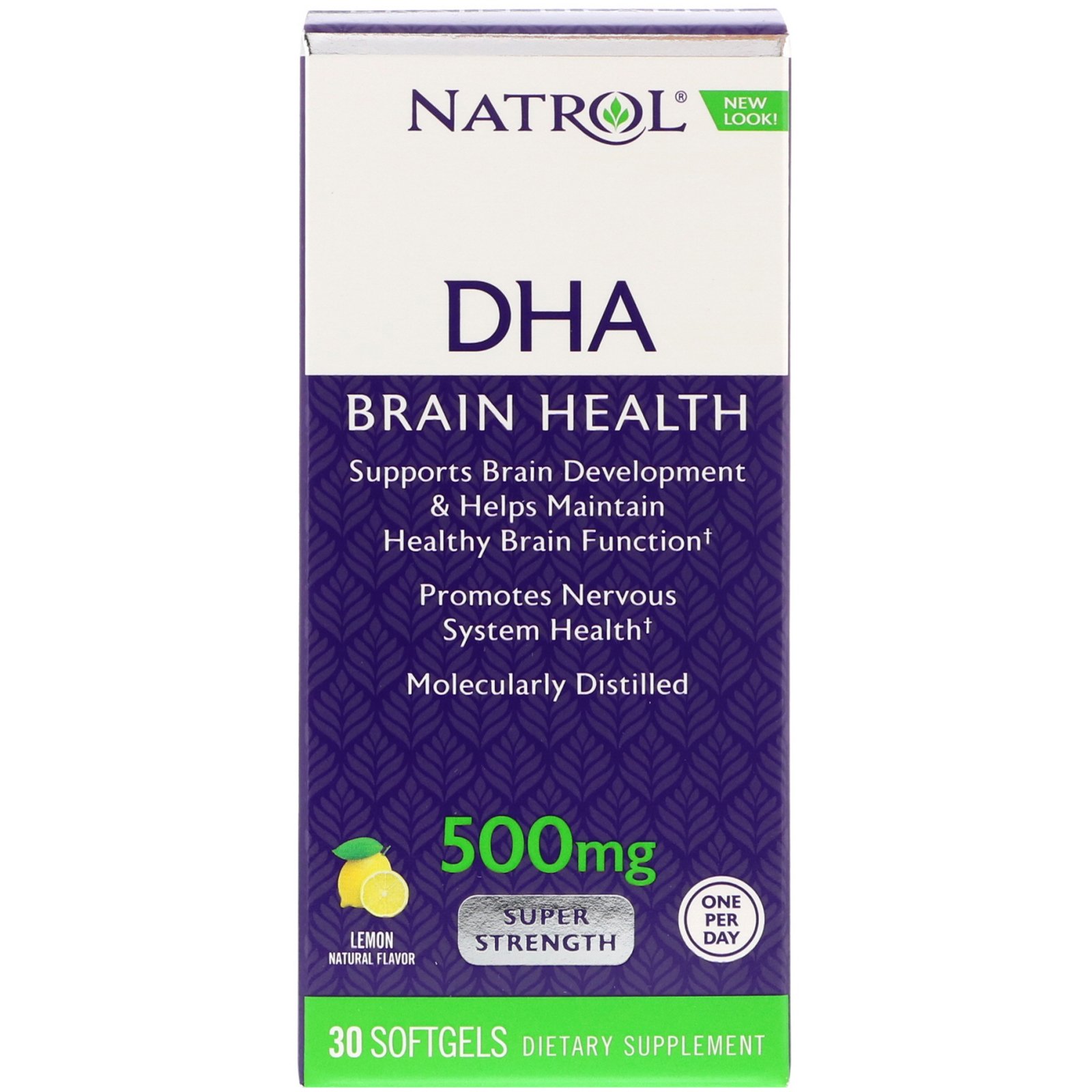 Comprar Natrol, DHA, Brain Health, Lemon, 500 mg, 30 Softgels