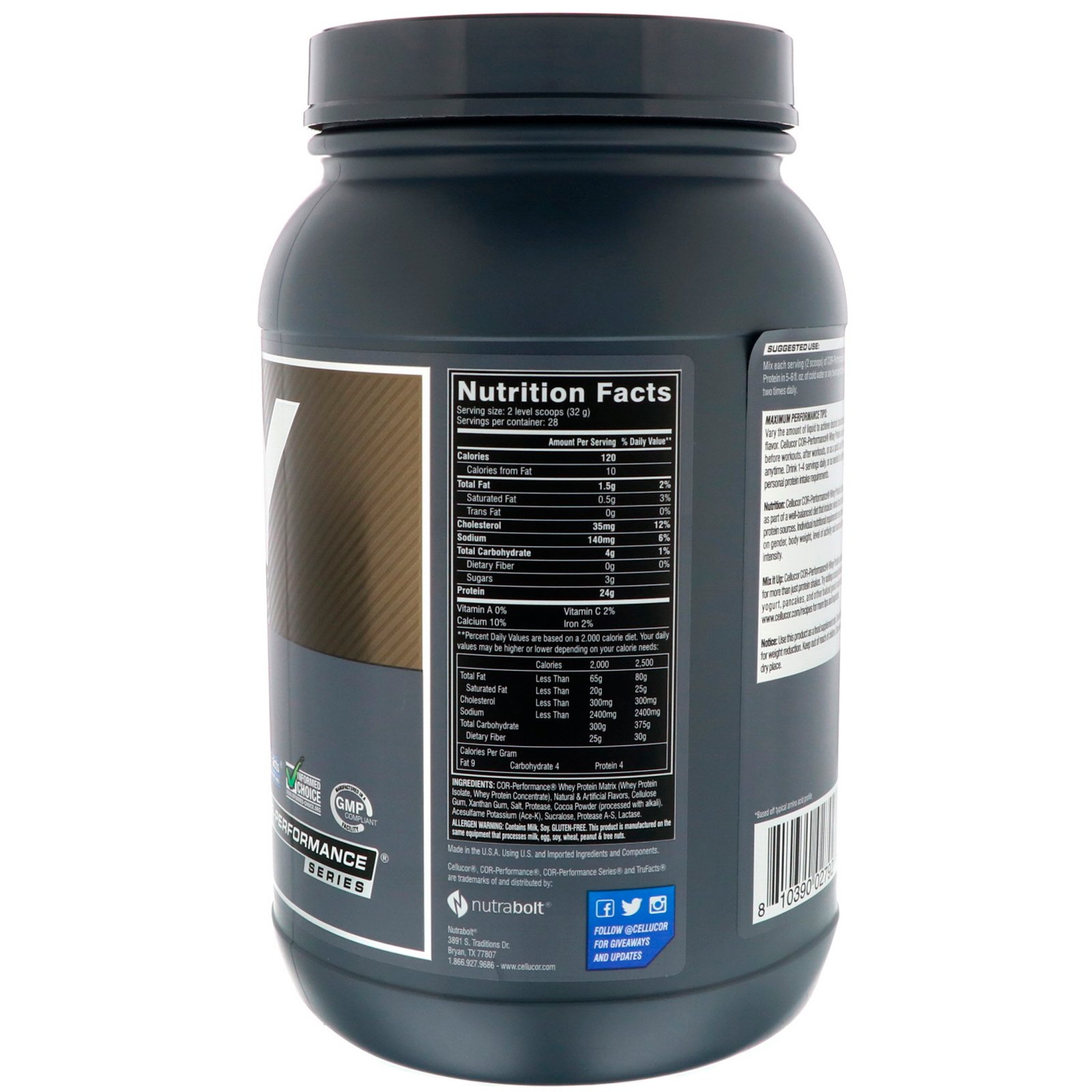 Comprar Cellucor, Cor-Performance Whey, Cinnamon Swirl, 2.01 lb (913 g) - Imagem 2