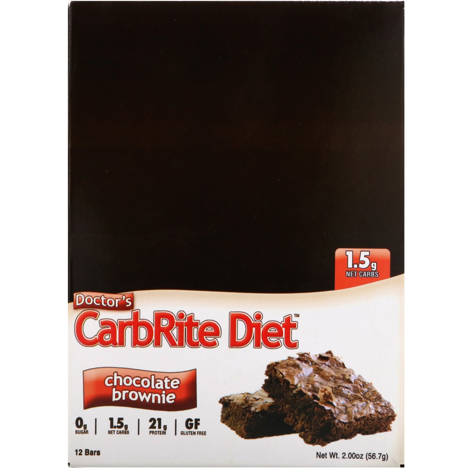 Comprar Universal Nutrition, Doctor's CarbRite Diet Bars, Chocolate Brownie, 12 Bars, 2.00 oz (56.7 g) Each - Imagem 2