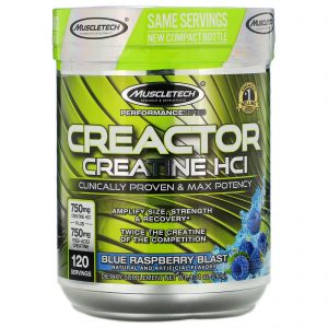 Comprar Muscletech, Creactor, Creatina HCI, Explosão de Framboesa Azul, 264 g (9,31 oz)