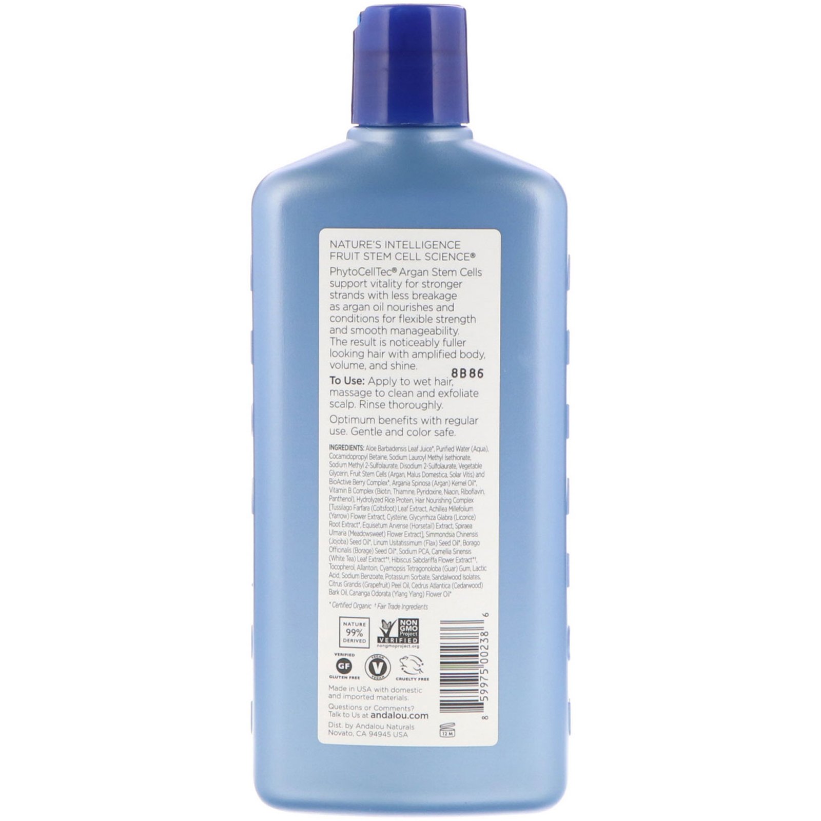 Comprar Andalou Naturals, Shampoo, Age Defying, For Thinning Hair, Argan Stem Cell, 11.5 fl oz (340 ml) - Imagem 2