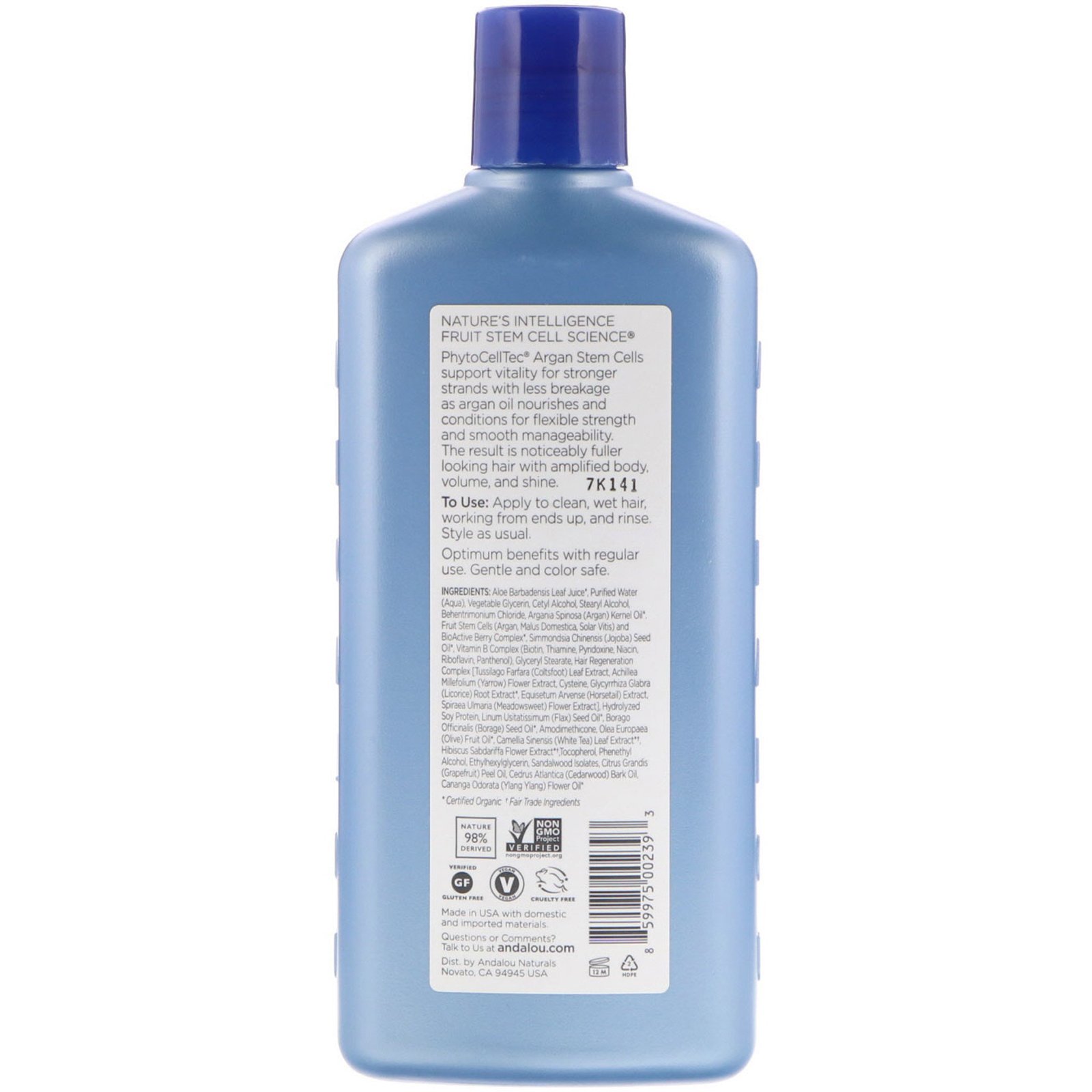 Comprar Andalou Naturals, Condicionador, Desafiador do Envelhecimento, para Cabelos Ralos, Células-tronco de Argan, 11,5 fl. oz. (340 ml) - Imagem 2