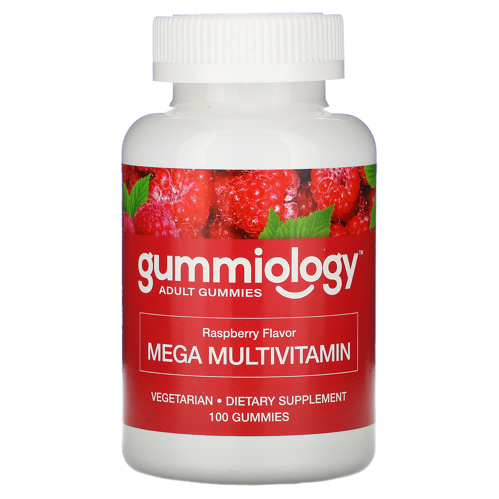 Comprar Gummiology, Gomas para Adultos, Megamultivitamínico, Sabor Natural de Framboesa, 100 Gomas Vegetarianas
