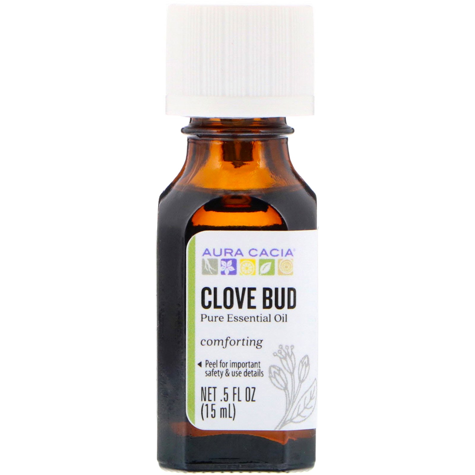 Comprar Aura Cacia, Óleo Essencial 100% Puro, Cravo-da-Índia, 0,5 fl oz (15 ml)