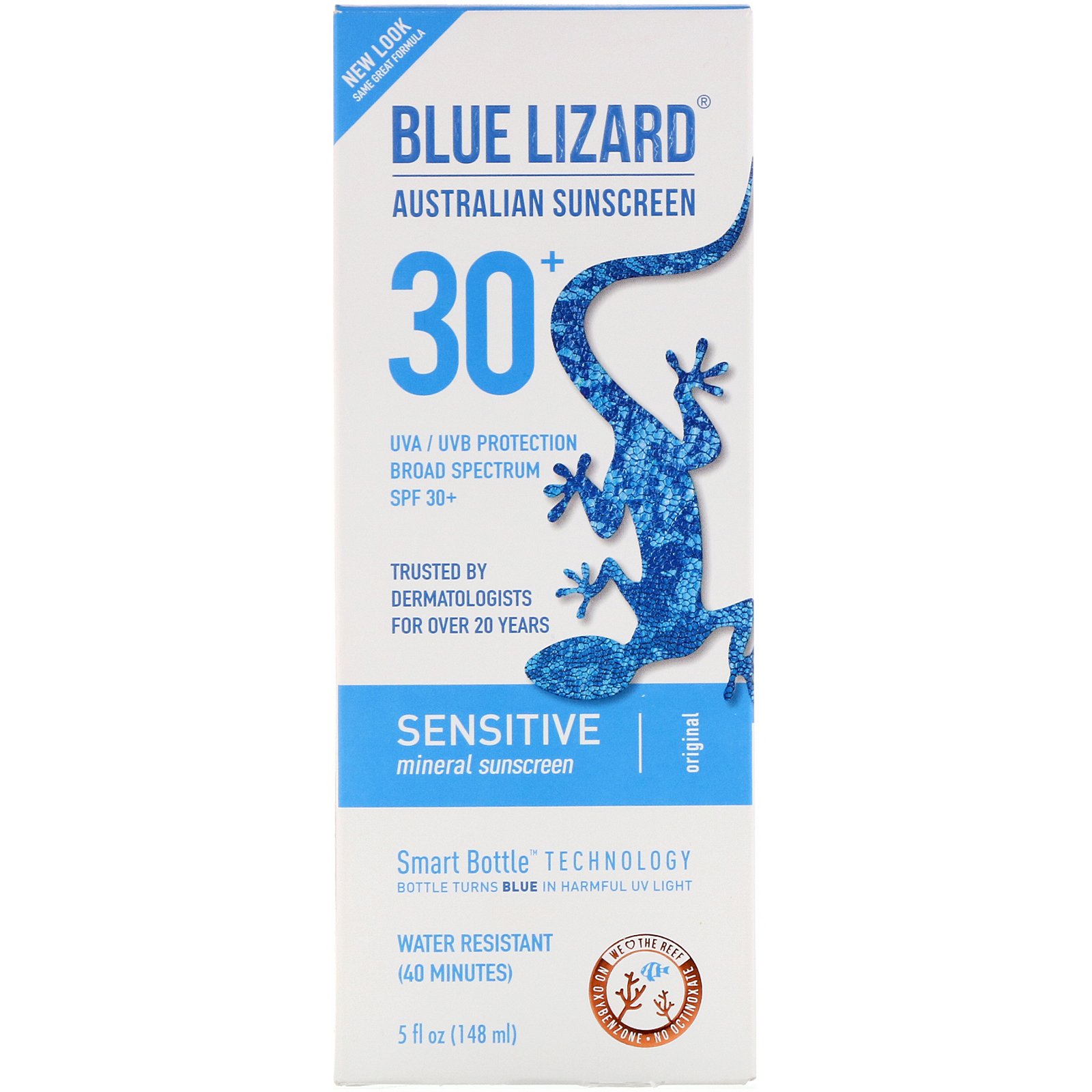 Comprar Blue Lizard Australian Sunscreen, Sensitive, Mineral Sunscreen, SPF 30+, 5 fl oz (148 ml)