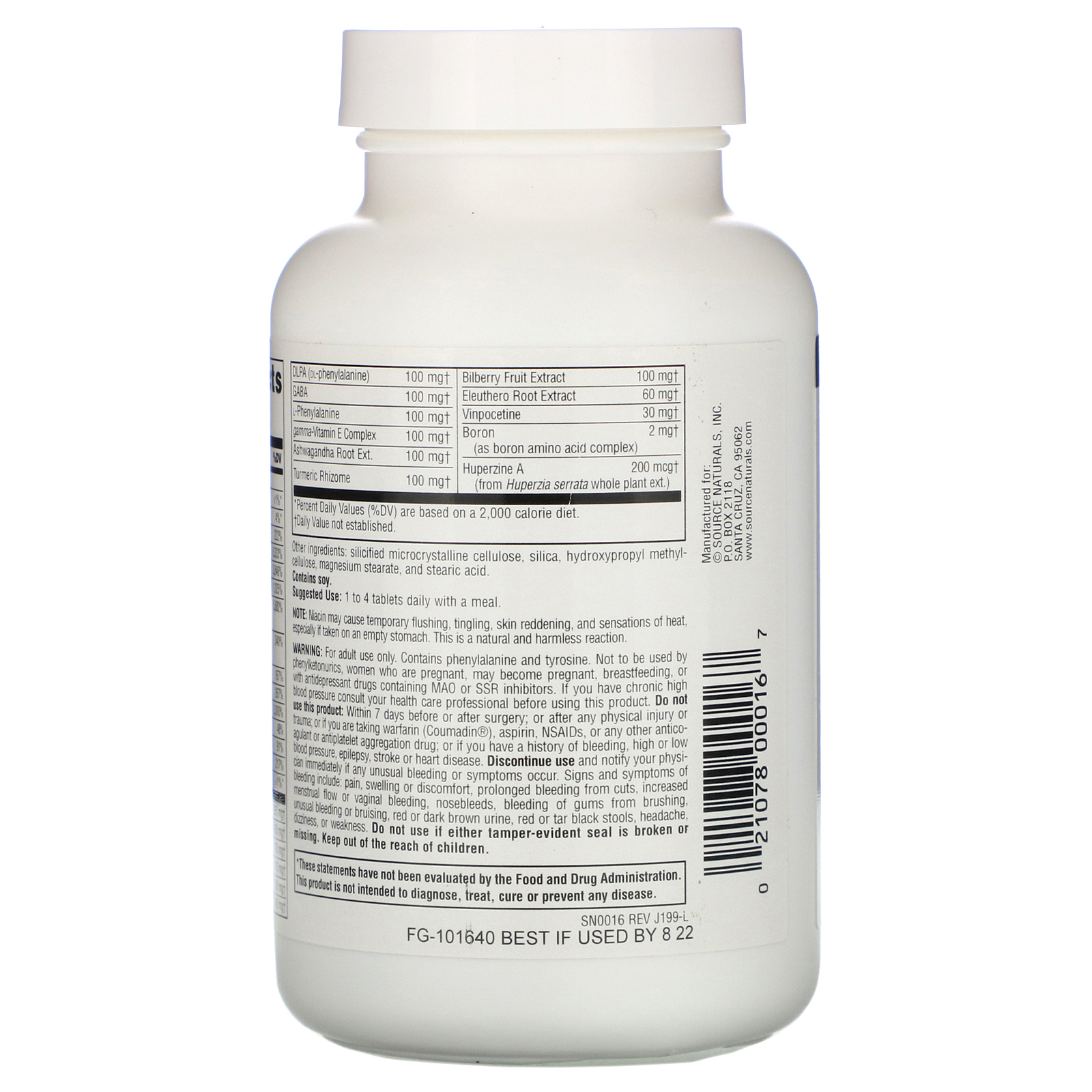 Comprar Source Naturals, Higher Mind, 90 Comprimidos - Imagem 3
