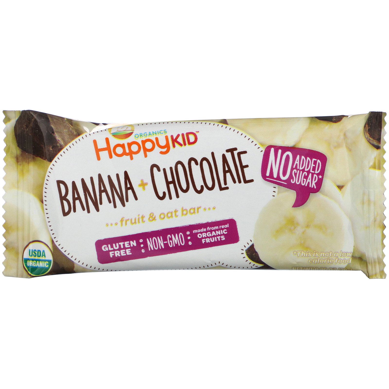 Comprar Happy Family Organics, Happy Kid, Banana + Chocolate, Barra de Fruta e Aveia 5 Barras, 28 g Cada - Imagem 3