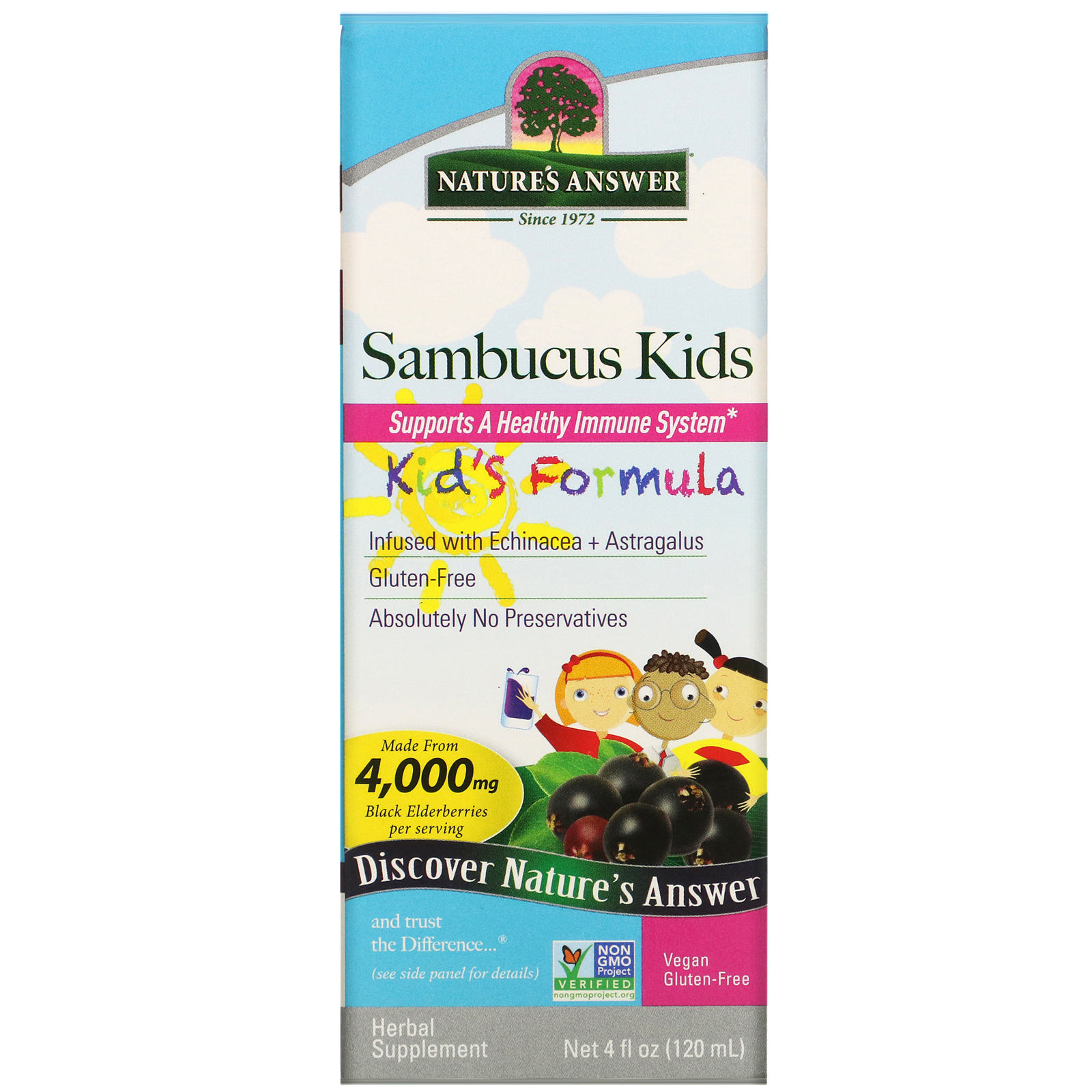 Comprar Nature's Answer, Sambucus Kid's Formula, 4,000 mg, 4 fl oz (120 ml)