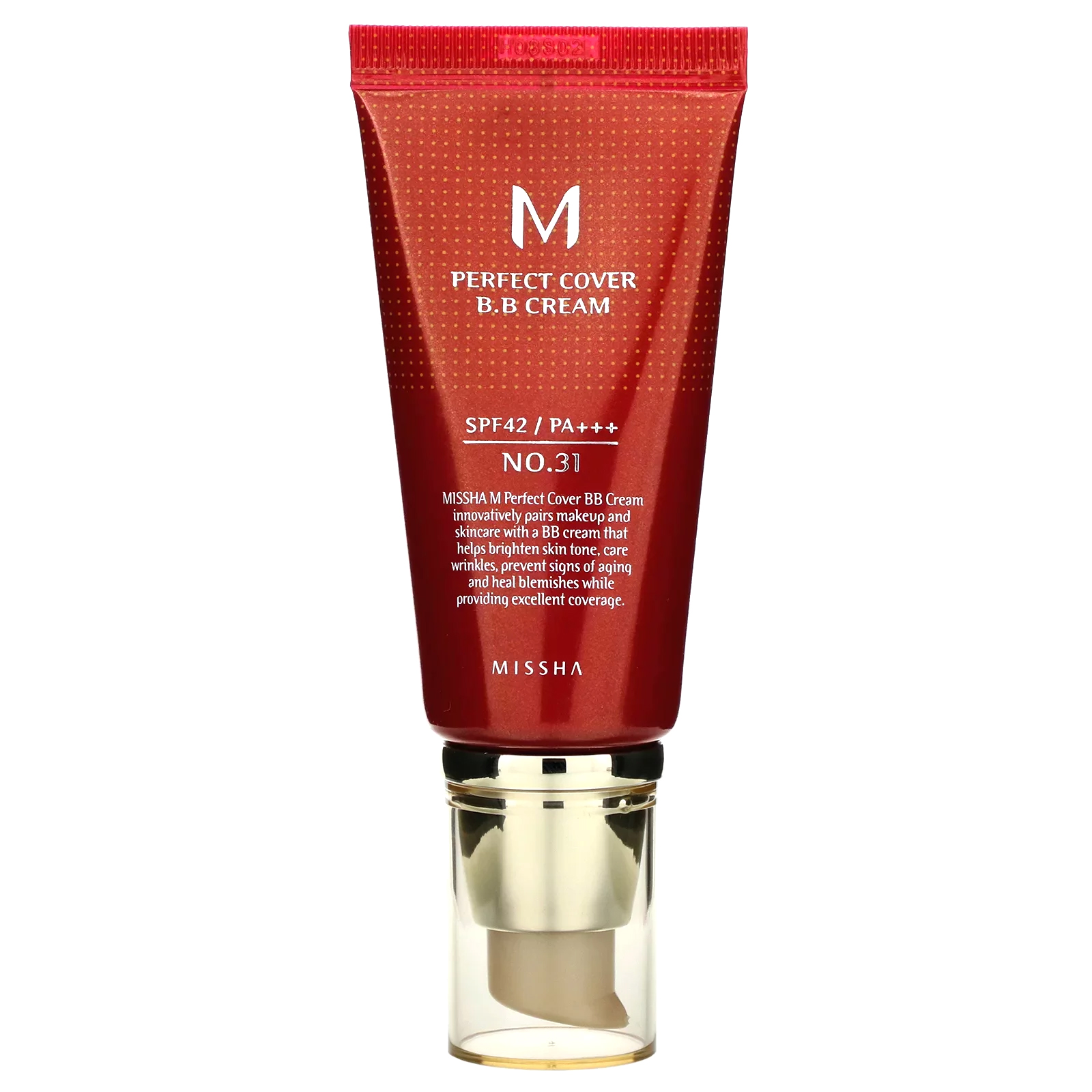 Comprar Missha, Perfect Cover BB Cream, SPF 42 PA +++, Nº 31 Bege Dourado, 50 ml