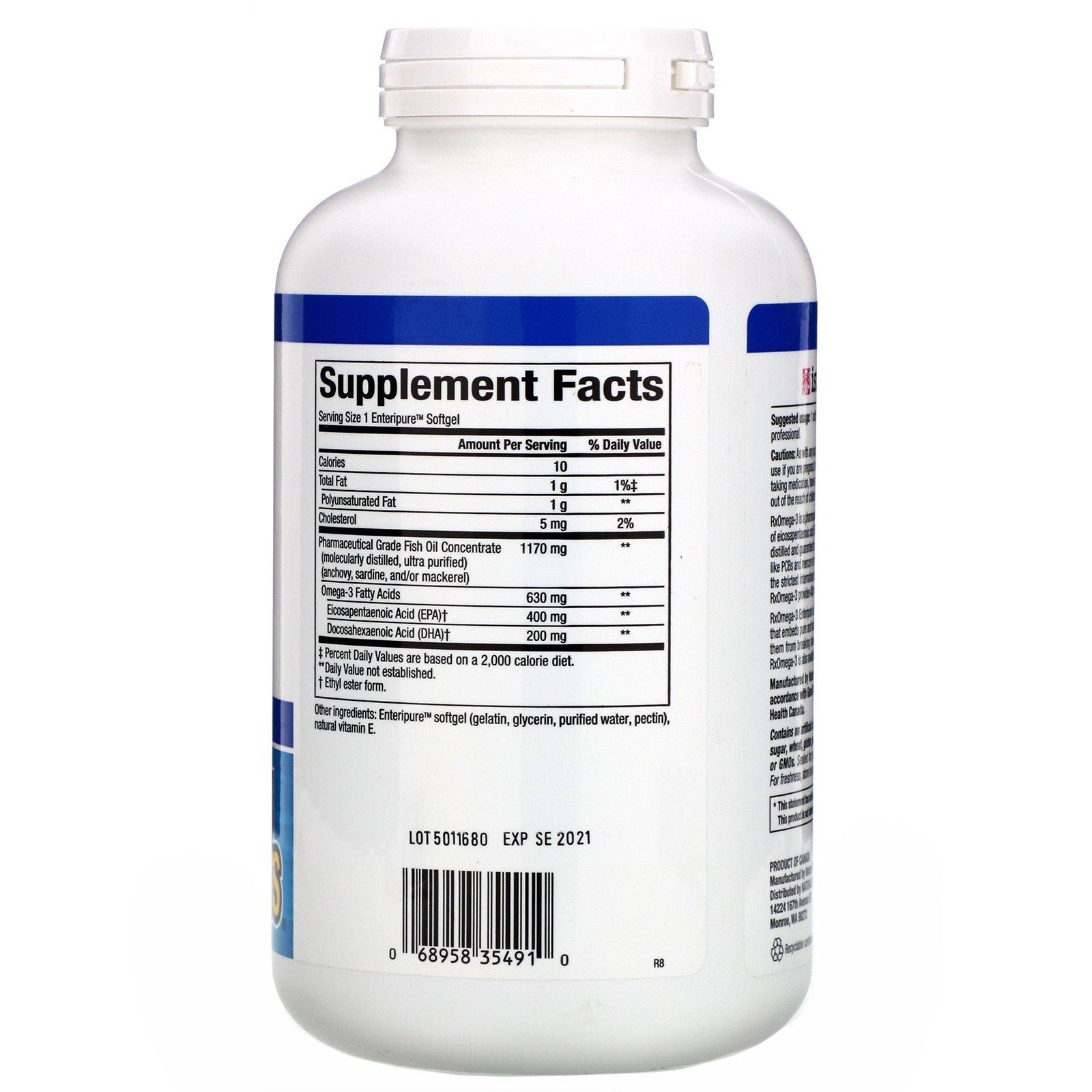 Comprar Natural Factors, RxOmega-3 Factors, EPA 400 mg/DHA 200 mg, 240 Cápsulas Softgel - Imagem 2