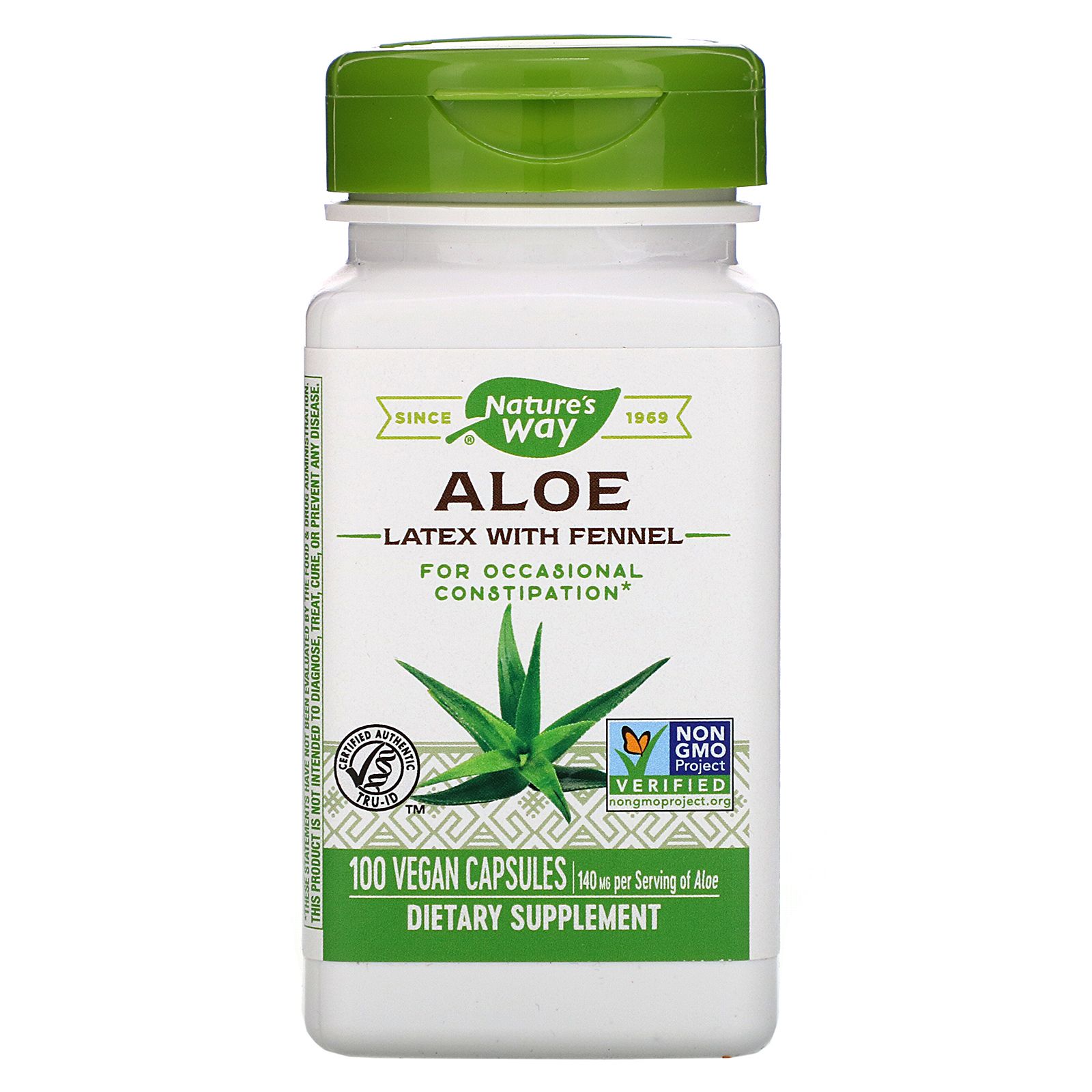 Comprar Nature's Way, Aloe Latex with Fennel, 140 mg, 100 Vegan Capsules