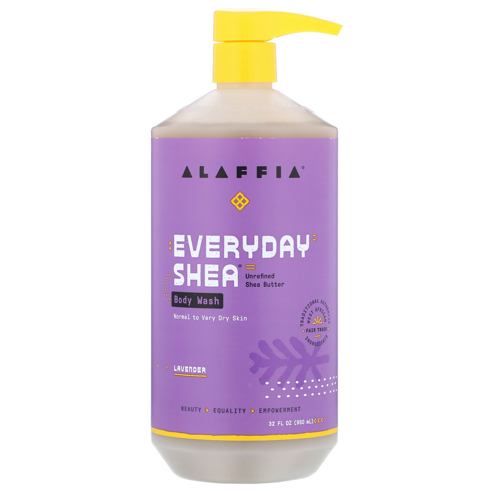 Comprar Alaffia, Everyday Shea, Body Wash, Normal to Very Dry Skin, Lavender, 32 fl oz (950 ml)