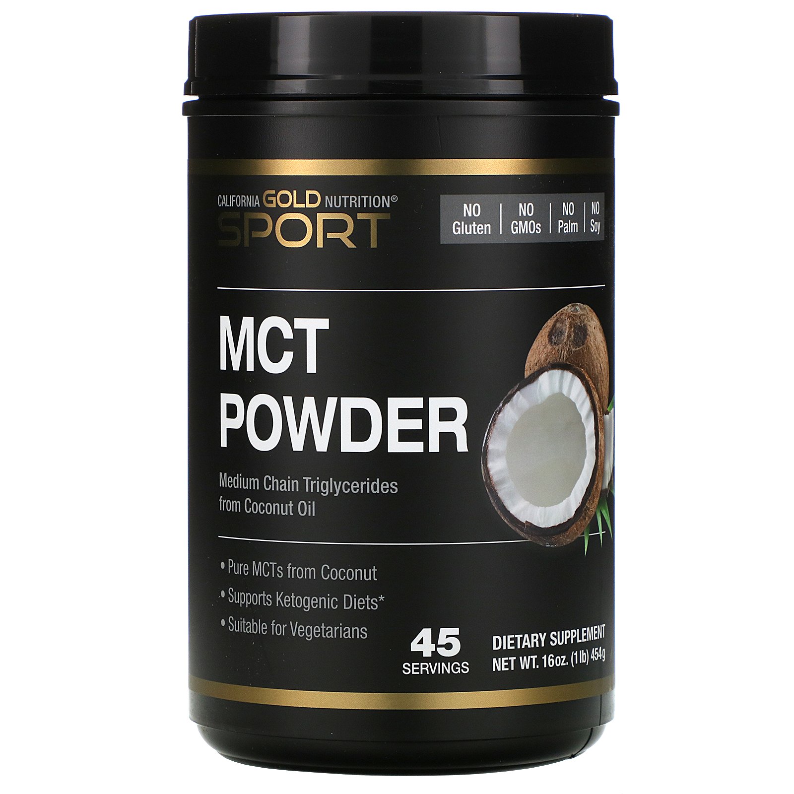 Comprar California Gold Nutrition, TCM em Pó, Coco e Fibras Prebióticas de Acácia, 16 oz (454 g)