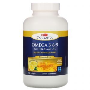 Comprar Oslomega, Norwegian Omega 3-6-9 com Óleo de Borragem, Sabor de Limão, 180 Cápsulas Softgel