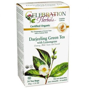 Comprar Celebration Herbals, Chá Verde com Capim-Limão Orgânico - 24 Saquinhos de Chá