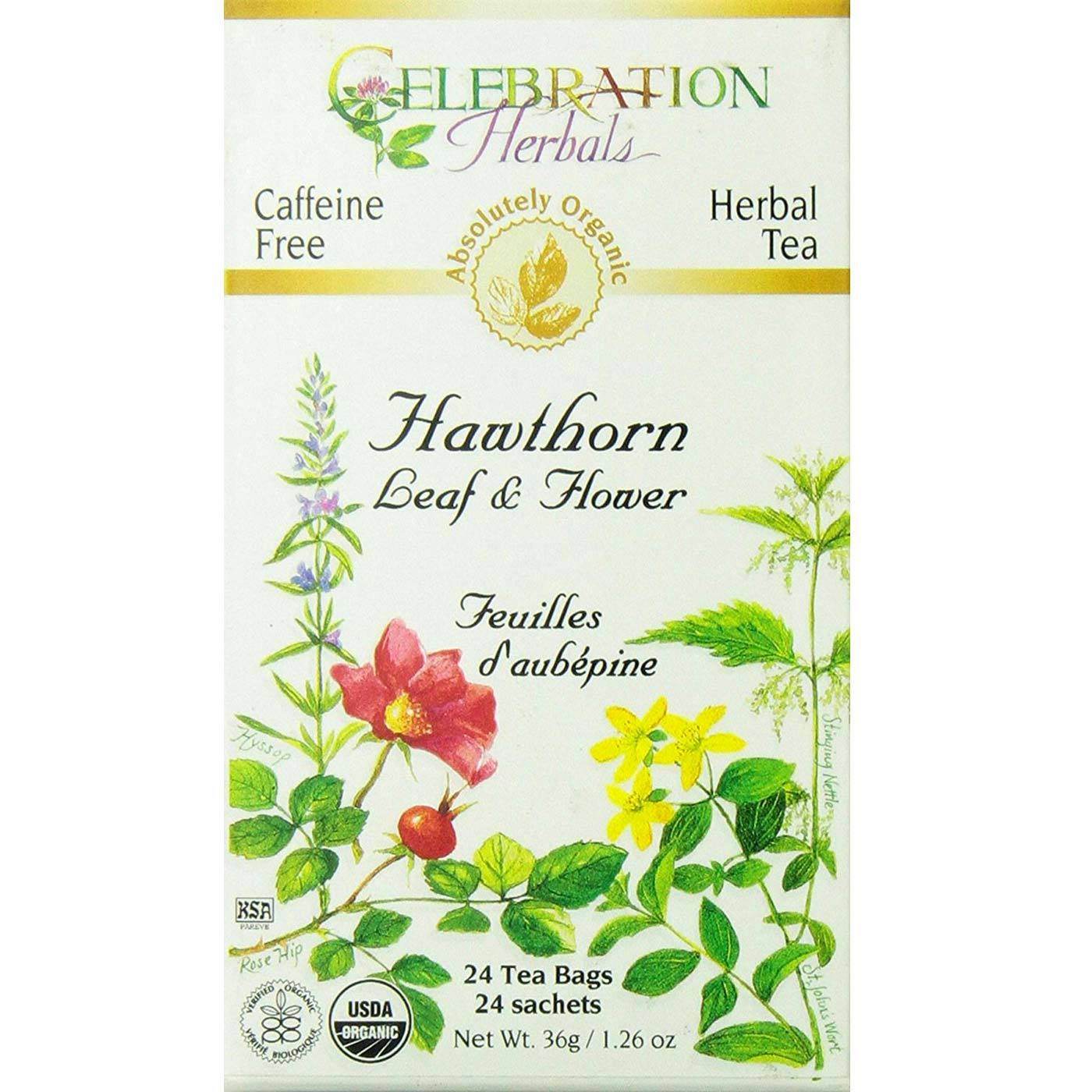 Comprar Celebration Herbals Herbal Tea, Chá de Espinheiro Alvar Orgânico Folha & Flor - 24 Saquinhos de Chá