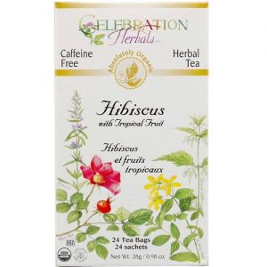 Comprar Celebration Herbals, Chá de Hibiscus com Frutas Tropicais - Orgânico - 24 Saquinhos de Chá