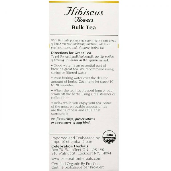 Comprar Celebration Herbals, Chá de Hibiscus Orgânico - 60 g (2,11 oz) - Imagem 4