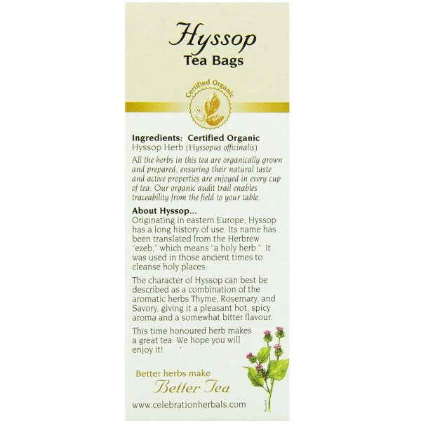 Comprar Celebration Herbals, Chá de Hissopo - 1,41 oz - Imagem 4