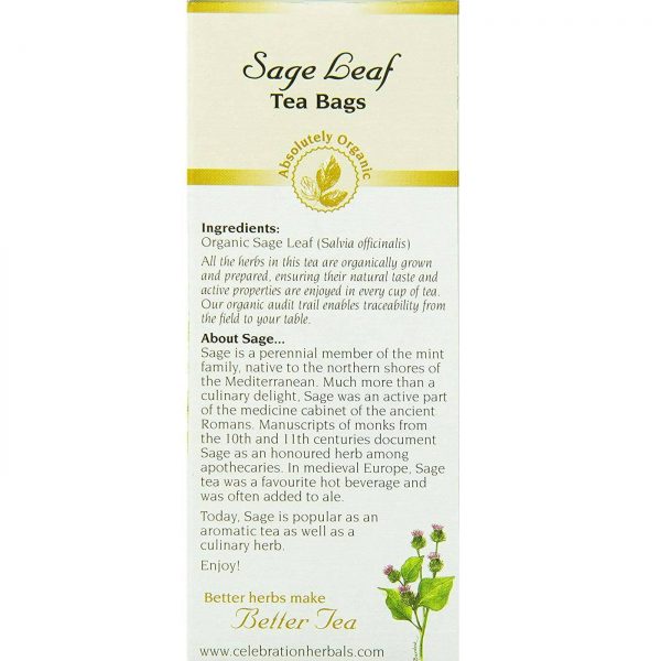 Comprar Celebration Herbals Herbal Tea, Chá de Sálvia Orgânica - 24 Saquinhos - Imagem 4