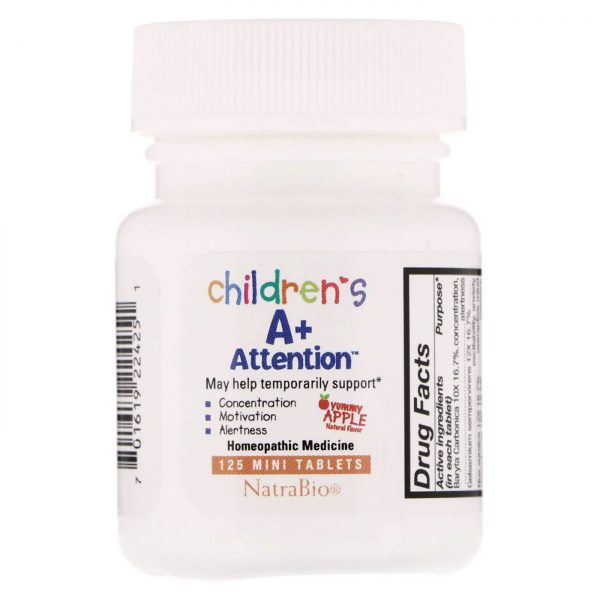 Comprar Natra-Bio, A + Attention™, Maçã Yummy - 125 Mini Tablets - Imagem 4