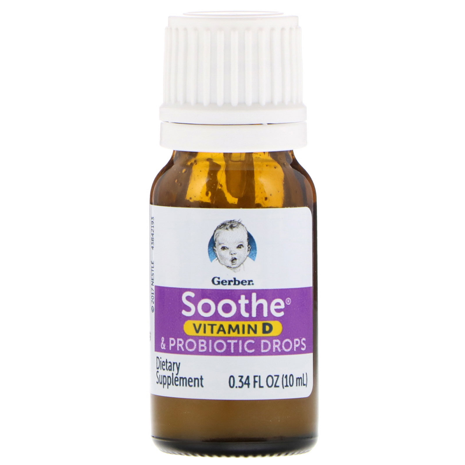 Comprar Gerber, Soothe, Vitamin D & Probiotic Drops, Birth +, 0.34 fl oz (10 ml) - Imagem 3