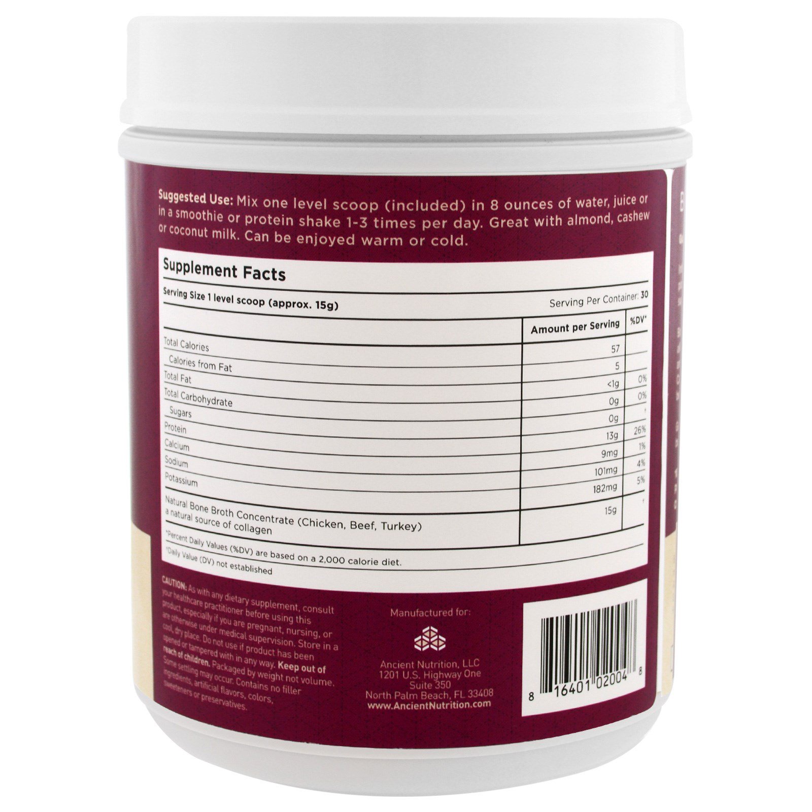 Comprar Dr. Axe / Ancient Nutrition, Colágeno de Caldo de Ossos, Puro, 450 g (15,9 oz) - Imagem 2