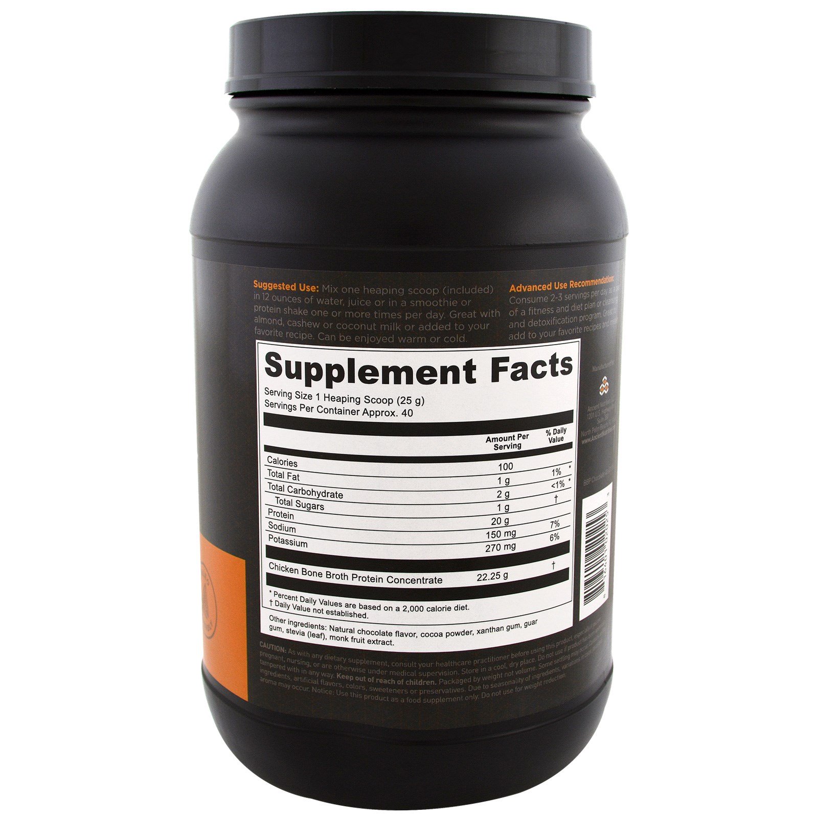 Comprar Dr. Axe / Ancient Nutrition, Proteína de Caldo de Ossos, Chocolate, 1008 g (2,22 lbs) - Imagem 2