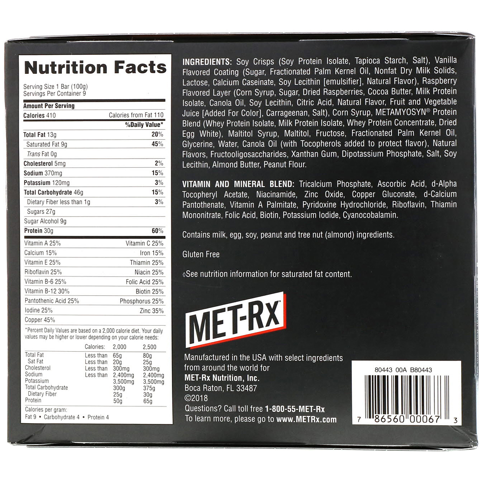 Comprar MET-Rx, MET-Rx Big 100, Meal Replacement Bar, Jelly Donut Crunch, 9 bars, 3.52 oz (100 g) Each - Imagem 3
