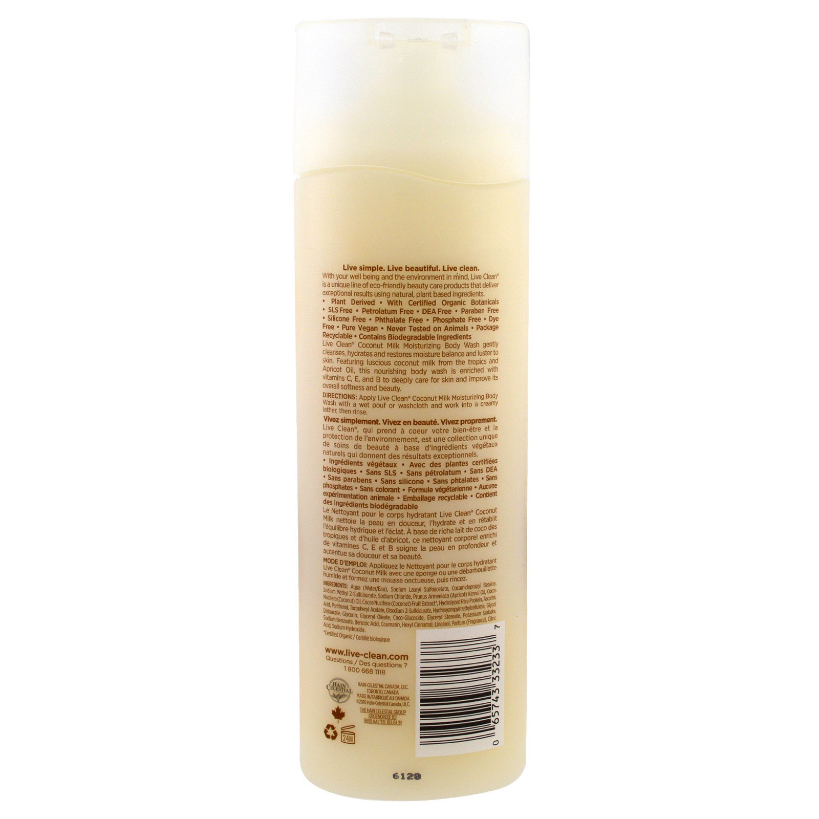Comprar Live Clean, Sabonete Líquido Hidratante para o Corpo, Leite de Coco, 500 ml (17 fl oz) - Imagem 2