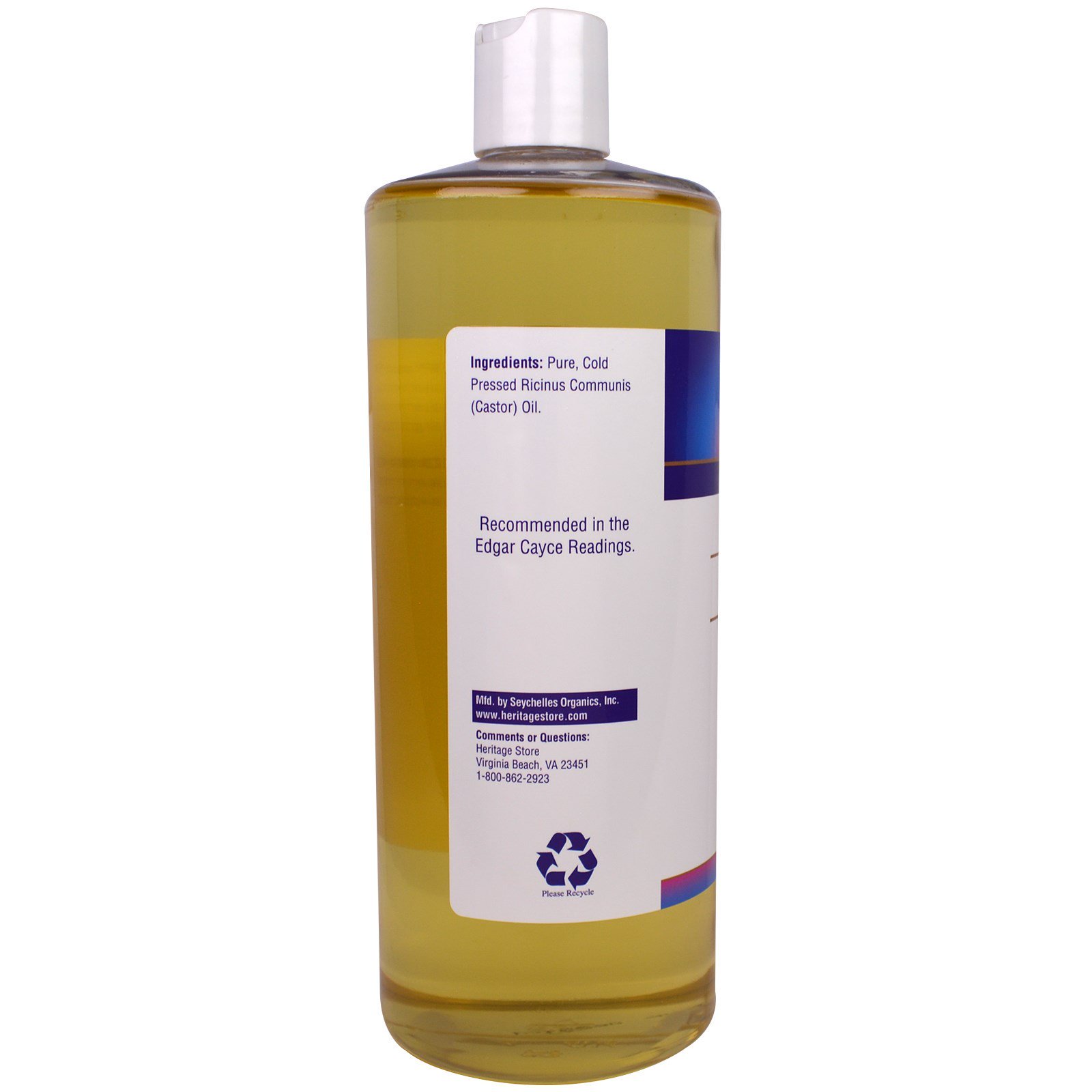 Comprar Heritage Store, Óleo de Rícino, 32 fl oz (960 ml) - Imagem 2