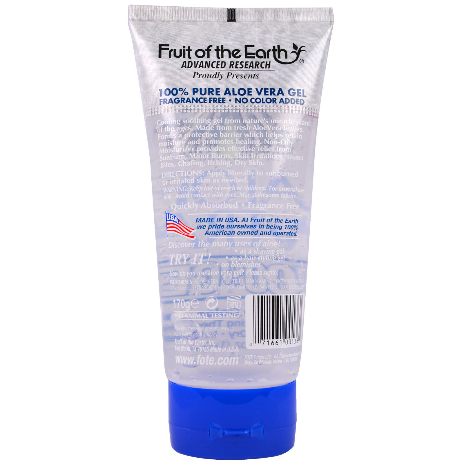 Comprar Fruit of the Earth, 100% Gel de Aloe Vera, 170g - Imagem 2