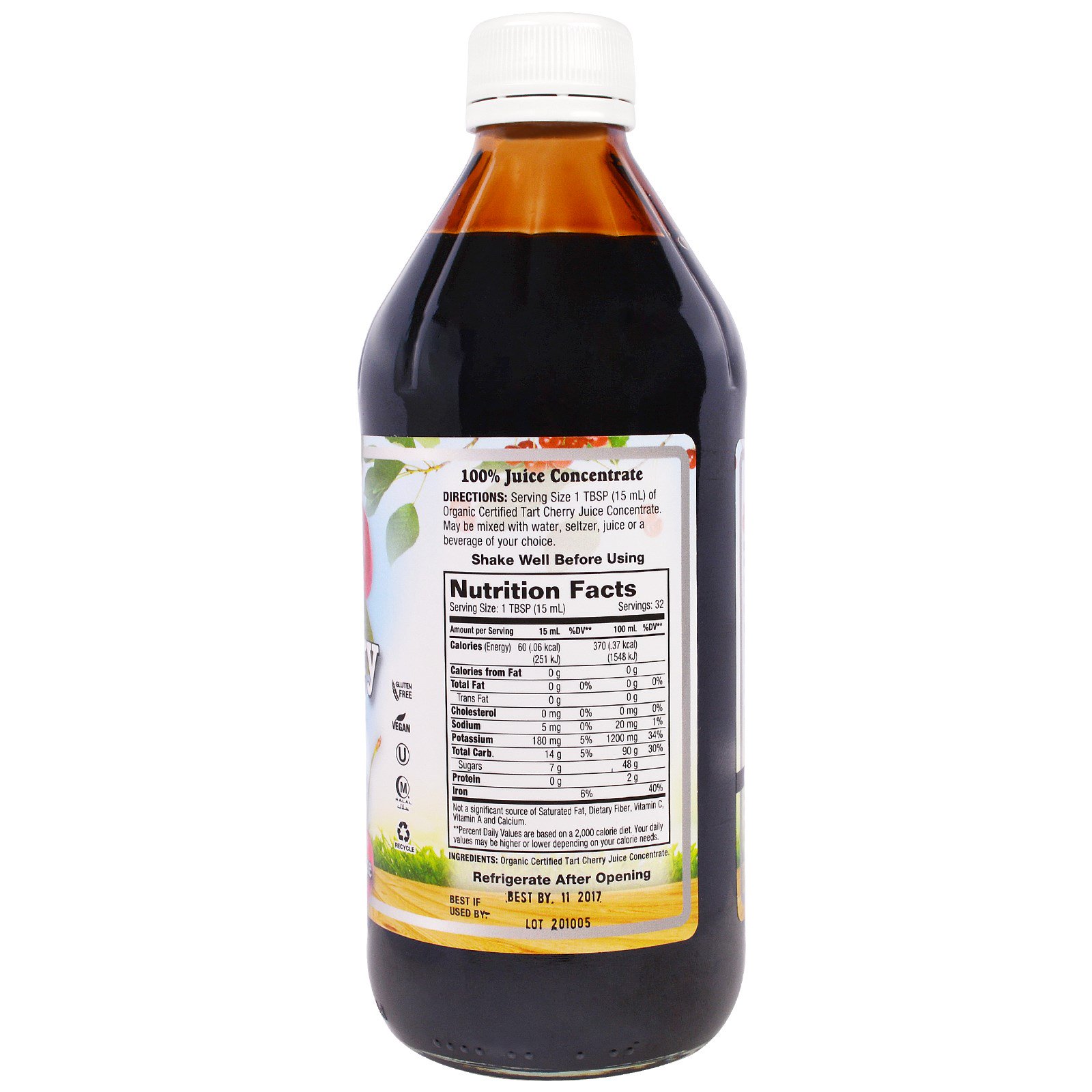 Comprar Dynamic Health Laboratories, Once Daily Tart Cherry, Ultra 5X, 100% Juice Concentrate, 16 fl oz (473 ml) - Imagem 2