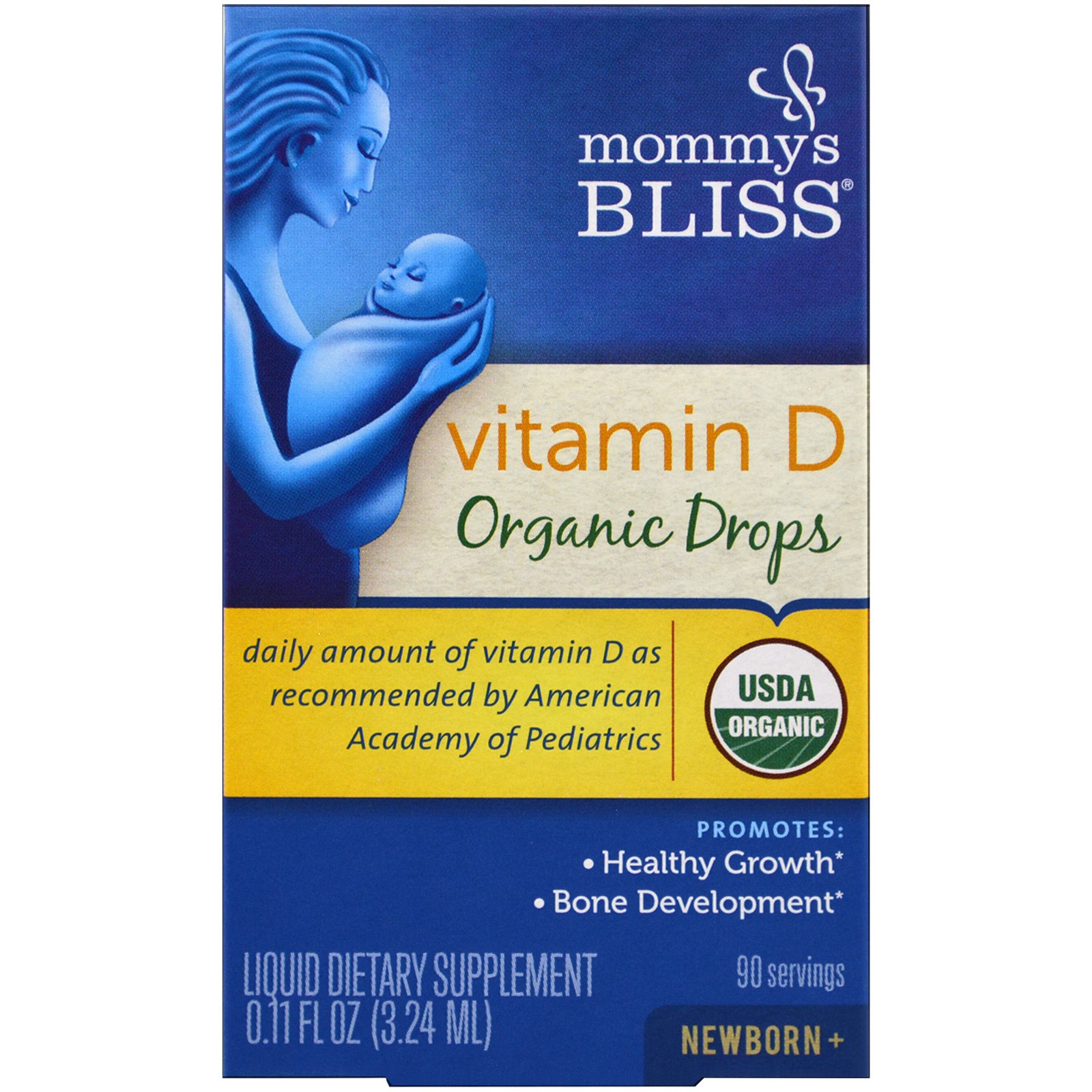 Comprar Mommy's Bliss, Vitamina D, Gotas Orgânicas, Recém-Nascido +, 3,24 ml (0,11 fl oz) - Imagem 2