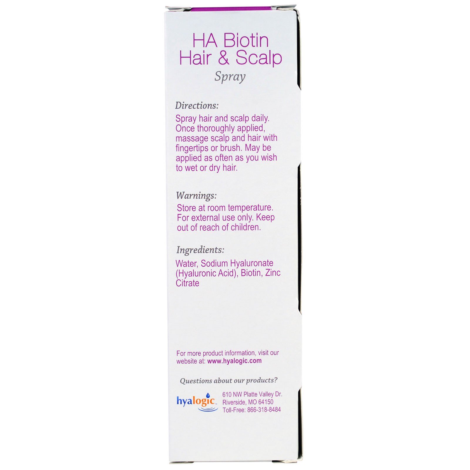 Comprar Hyalogic , Spray com HA Biotina para Cabelo e Couro Cabeludo, 118 ml - Imagem 2