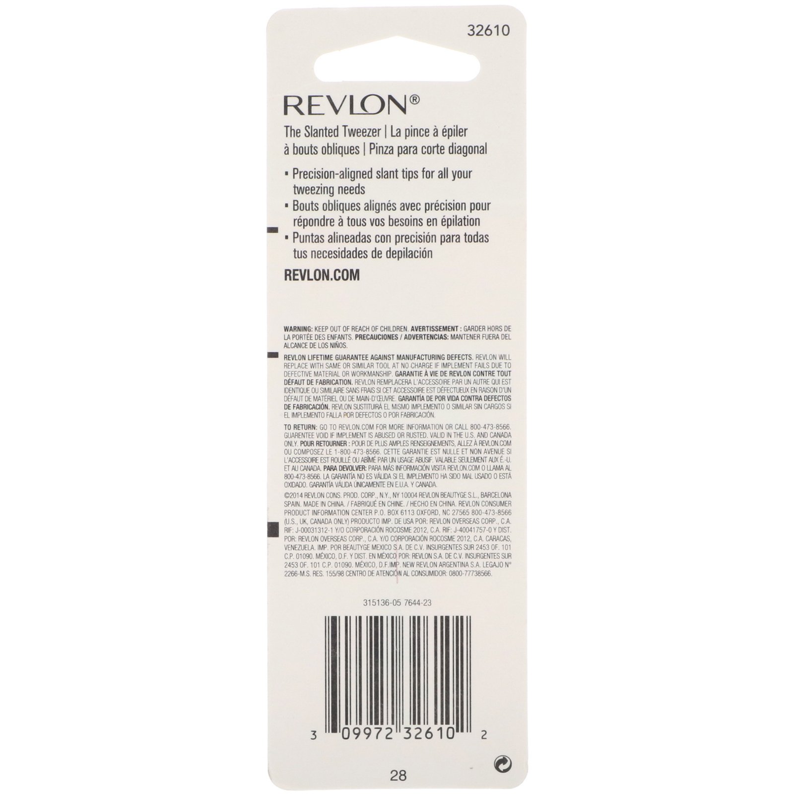 Comprar Revlon, Pinça compacta com ponta inclinada clássica, 1 contagem - Imagem 3