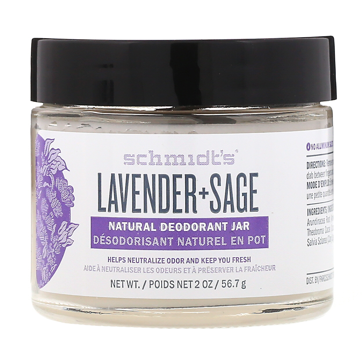 Comprar Schmidt's Naturals, Frasco de Desodorante Natural, Lavanda + Sálvia, 56,7 g (2 oz) - Imagem 3