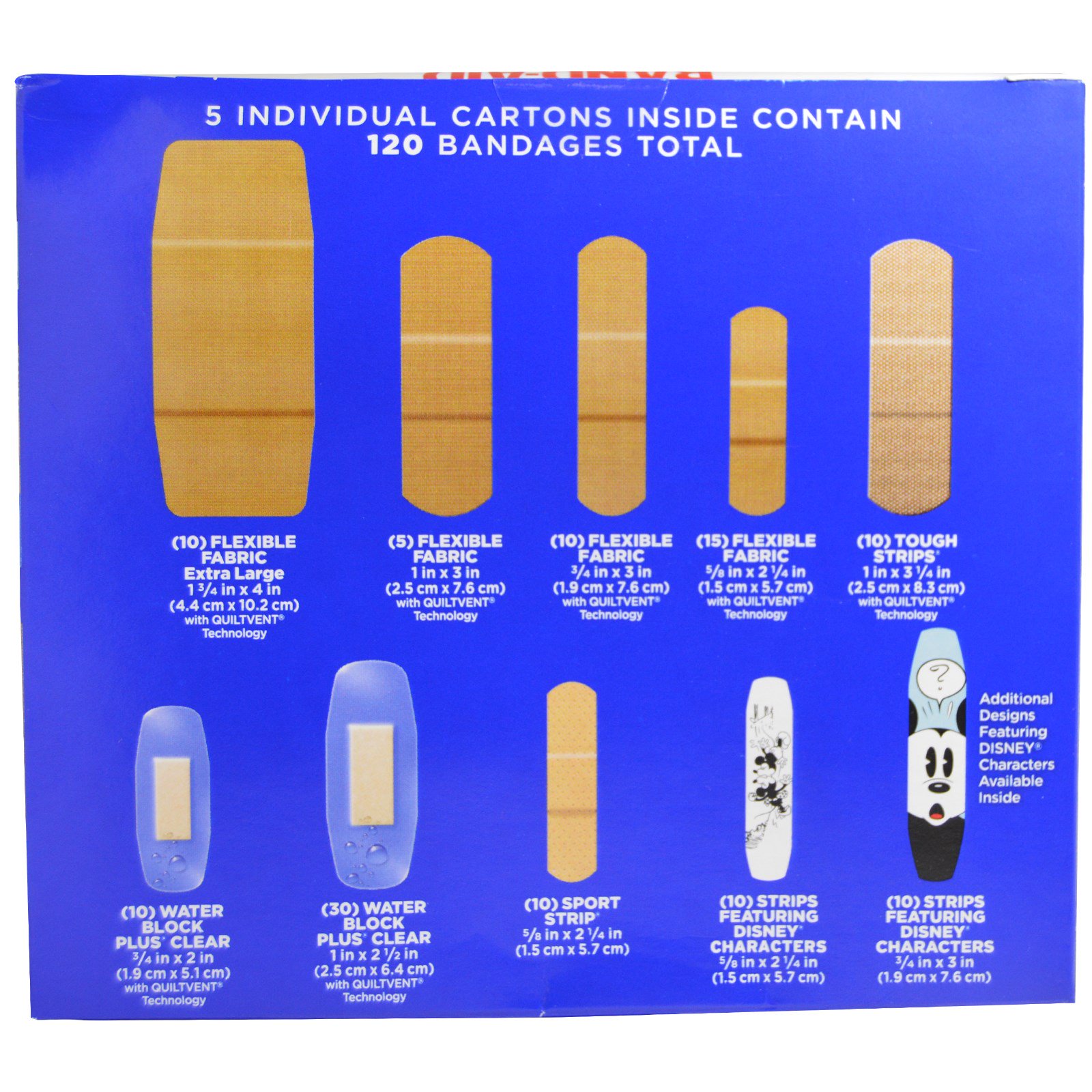 Comprar Band Aid, Tiras adesivas, Atadura, Melhor Opção, 5 Caixas, 120 Ataduras - Imagem 2