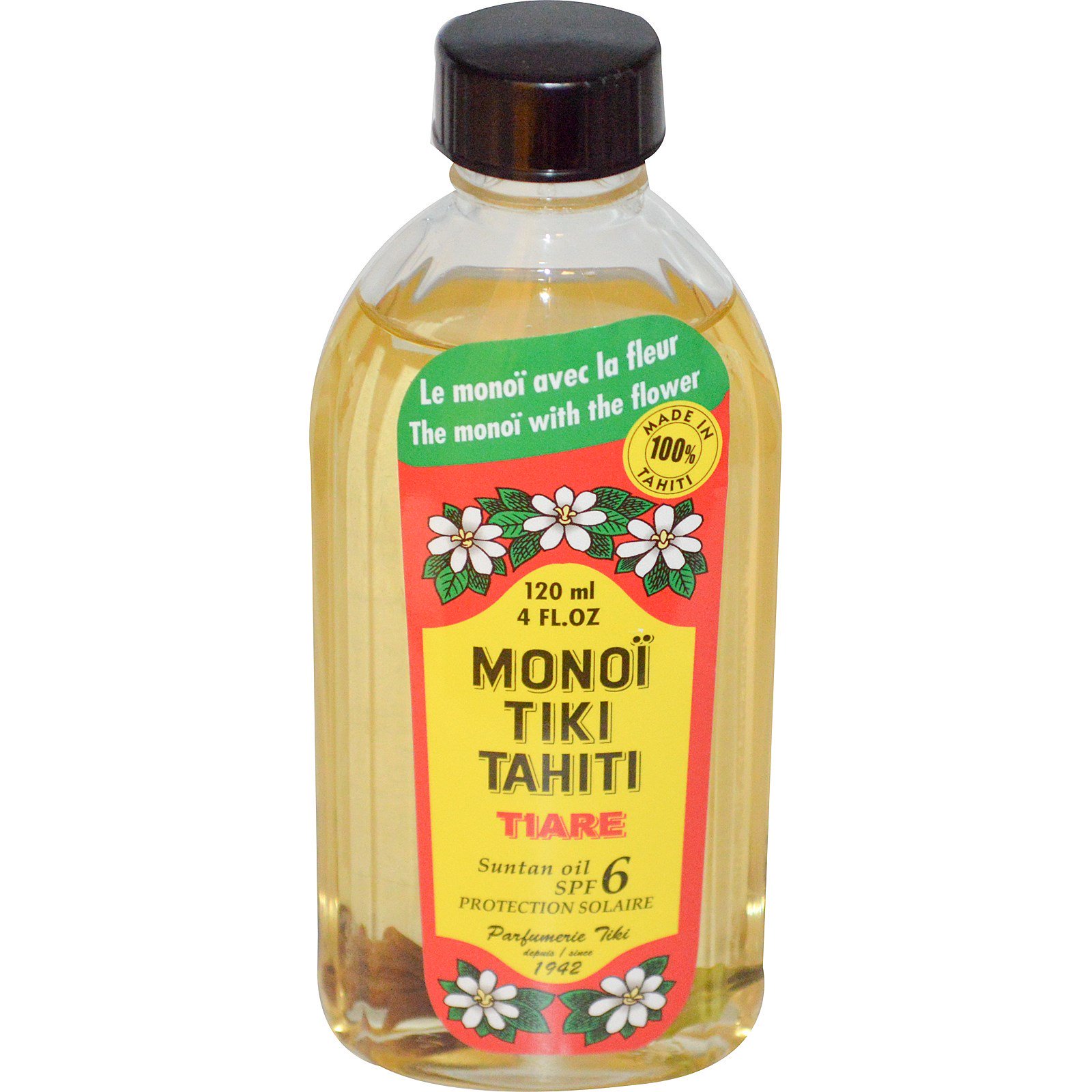 Comprar Monoi Tiare Tahiti, Óleo Bronzeador Solar, FPS 6, 120 ml (4 fl oz)