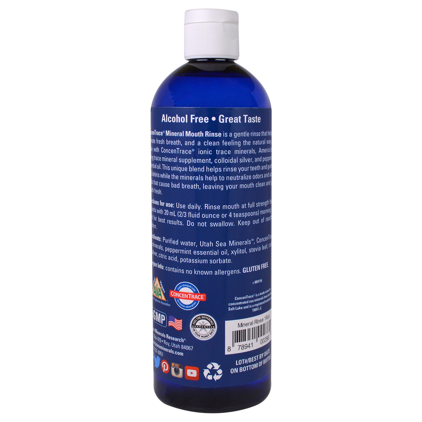 Comprar Trace Minerals Research, Enxágue Bucal ConcenTrace, Menta, 473 ml - Imagem 2