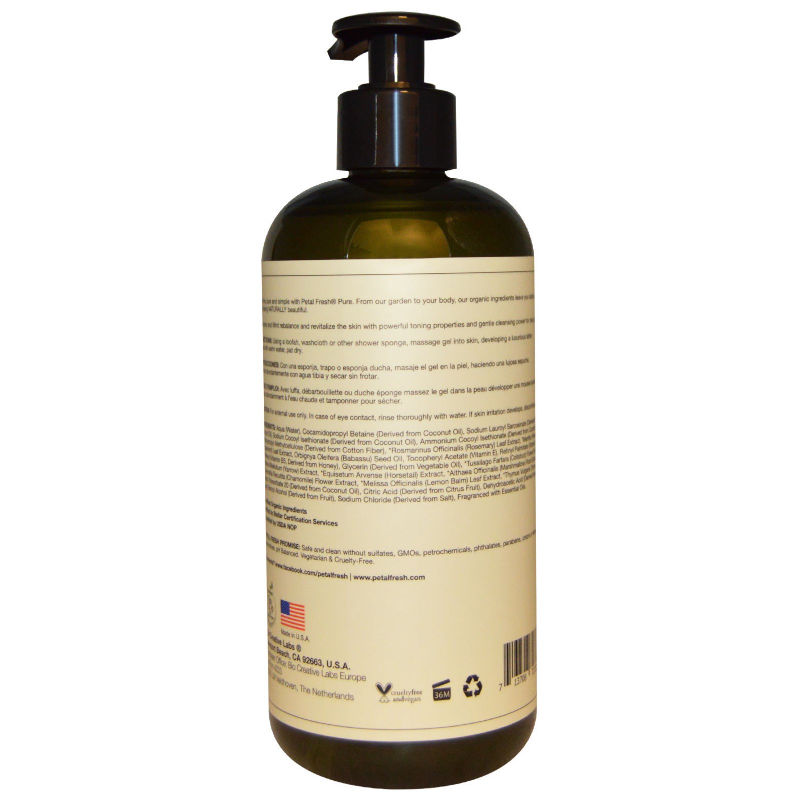Comprar Petal Fresh, Puro, Gel Revitalizante de Banho e Ducha, Alecrim e Menta, 16 fl oz (475 ml) - Imagem 2