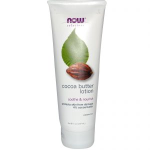 Comprar Now Foods, Soluções, Loção de Manteiga de Cacau, 8 fl oz (237 ml)
