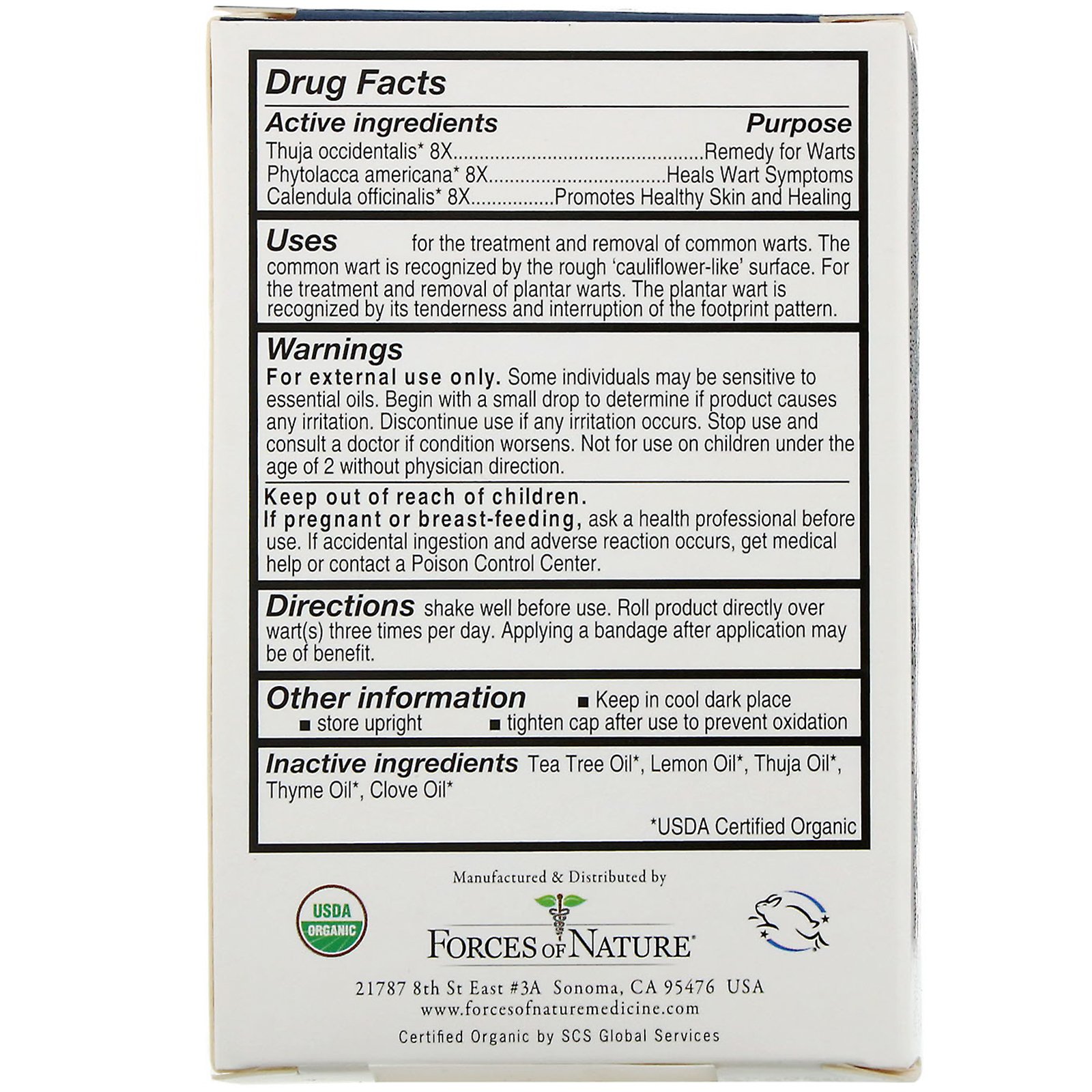 Comprar Forces of Nature, Controle para Verrugas, Força Extra, Roll-on, 0,14 oz (4 ml) - Imagem 2