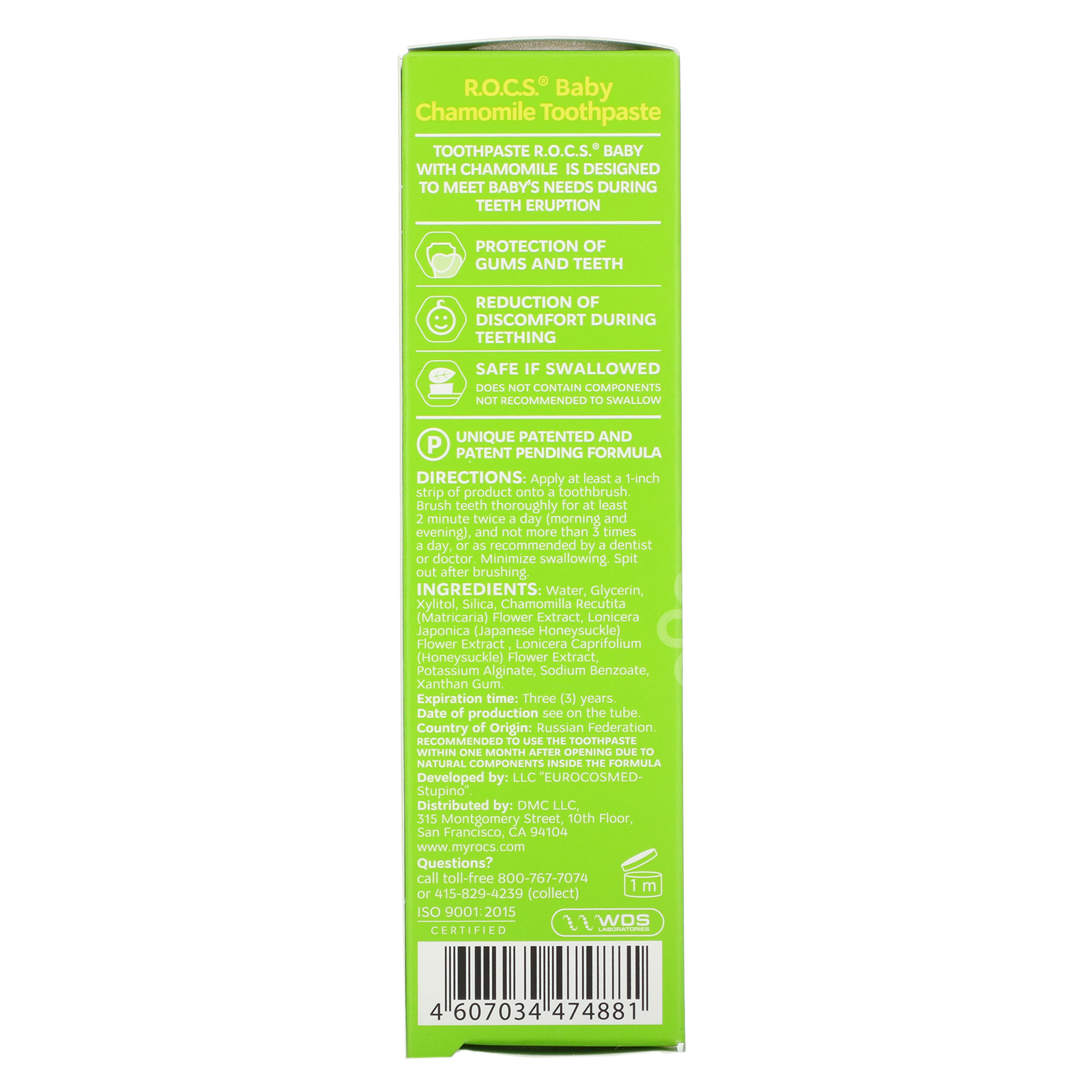 Comprar R.O.C.S. , Baby, Chamomile Toothpaste, 0-3 Years, 1.6 oz (45 g) - Imagem 3