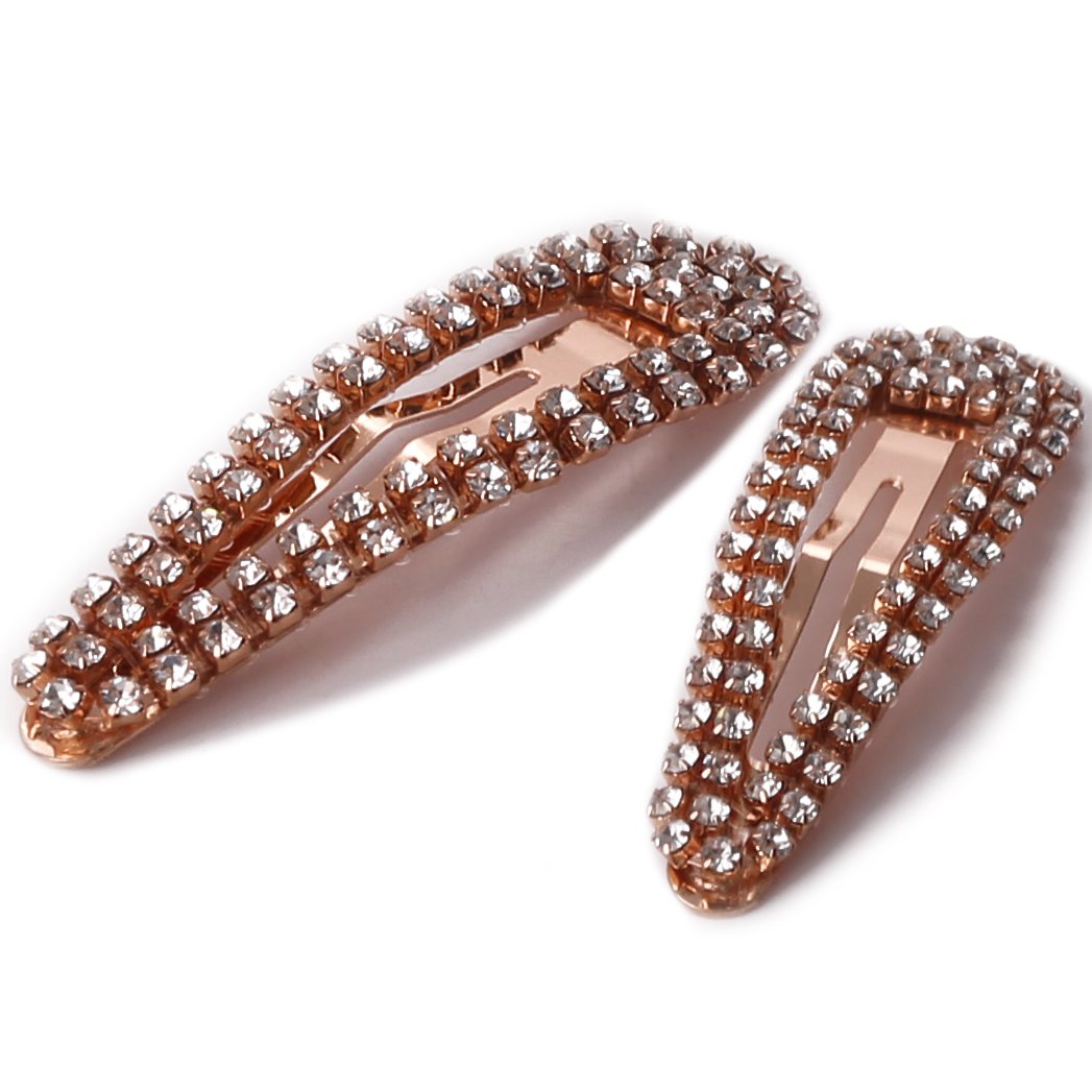 Comprar Kitsch, Presilha de Cabelo com Strass, Ouro Rosé, 2 Peças