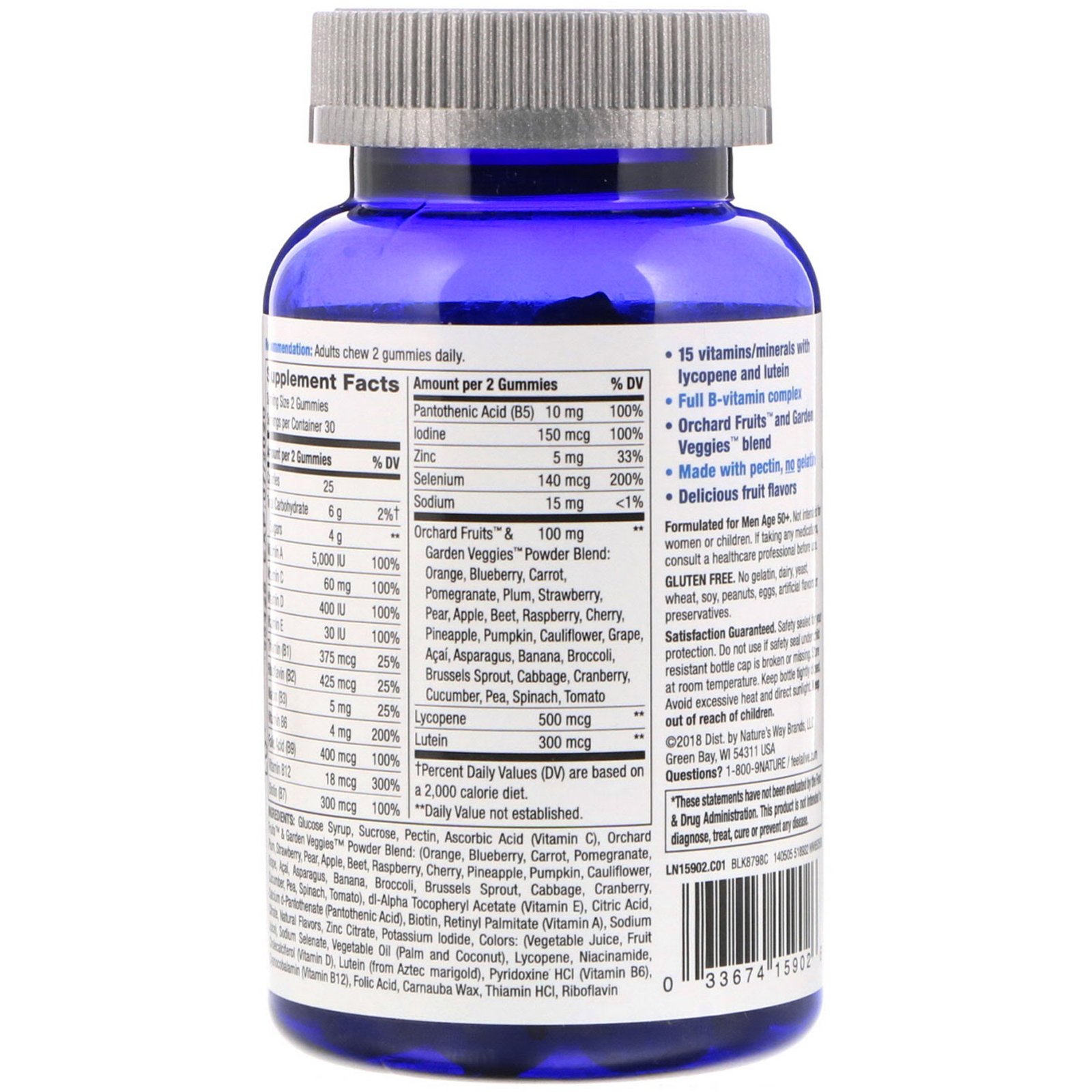 Comprar Nature's Way, Alive! Gomas de Vitamina para Homens Acima dos 50, Excelente Sabor de Frutas, 60 Gomas - Imagem 3