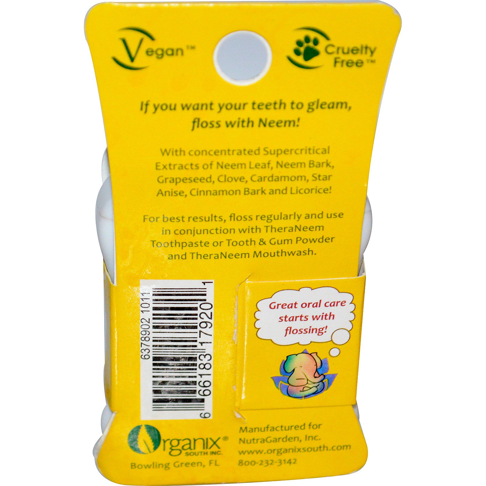 Comprar Organix South, TheraNeem Naturals, Neem Floss, Cinnamon, 50 Yards - Imagem 2