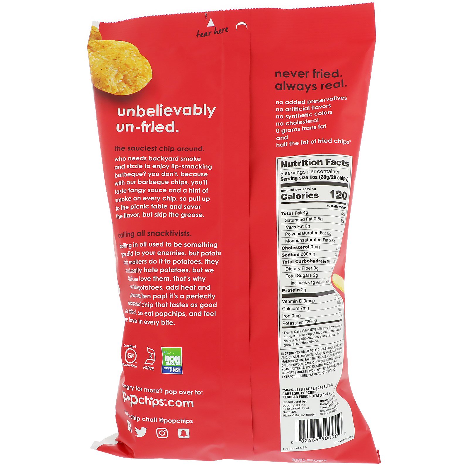 Comprar Popchips, Salgadinhos de Batata, Sabor Churrasco, 142 g (5 oz) - Imagem 2